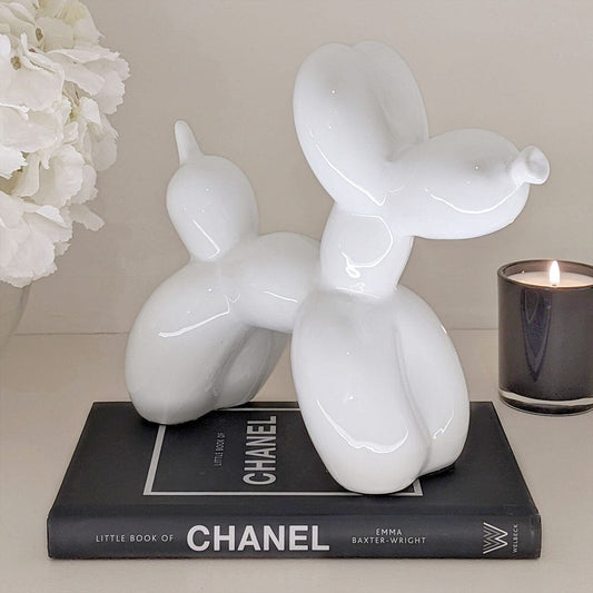 Patrice Cream Standing Balloon Dog Ornament - Bridgnorth Furniture