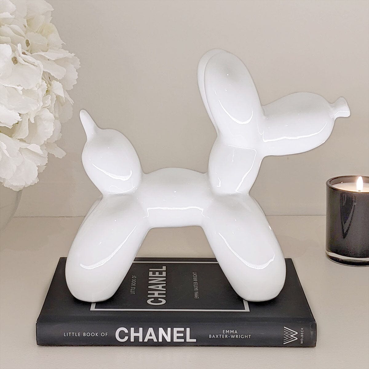 Patrice Cream Standing Balloon Dog Ornament - Bridgnorth Furniture