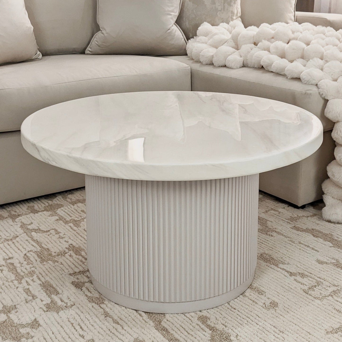 Portobello Medium Marble Coffee Table - Bridgnorth Furniture