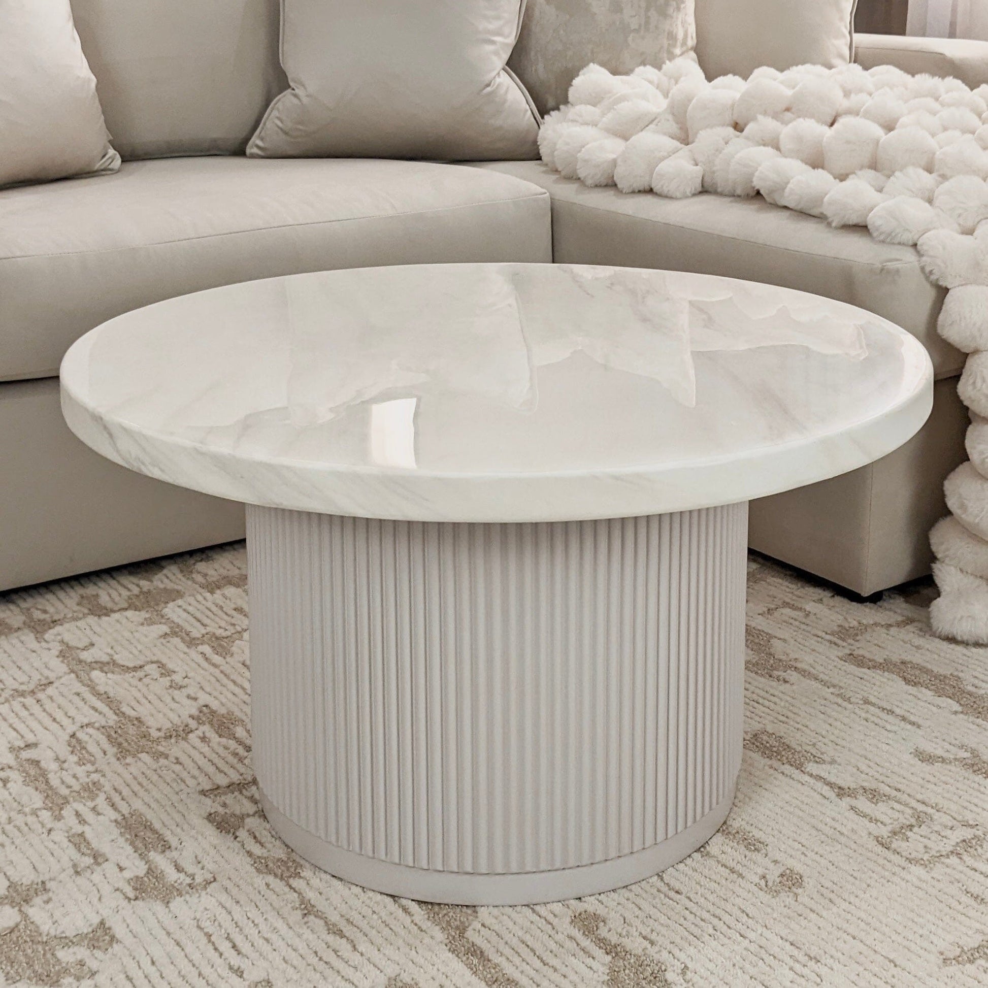 Portobello Medium Marble Coffee Table - Bridgnorth Furniture