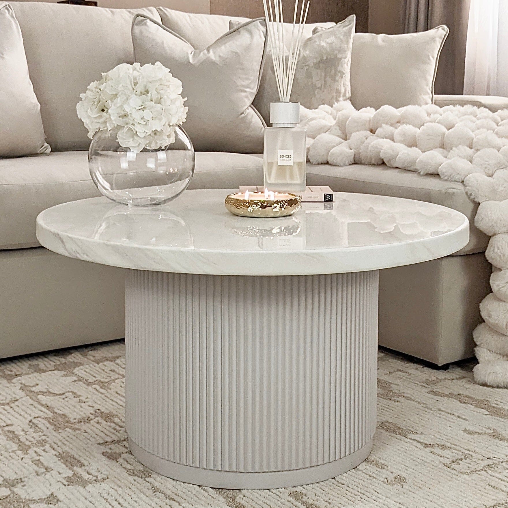 Portobello Medium Marble Coffee Table - Bridgnorth Furniture