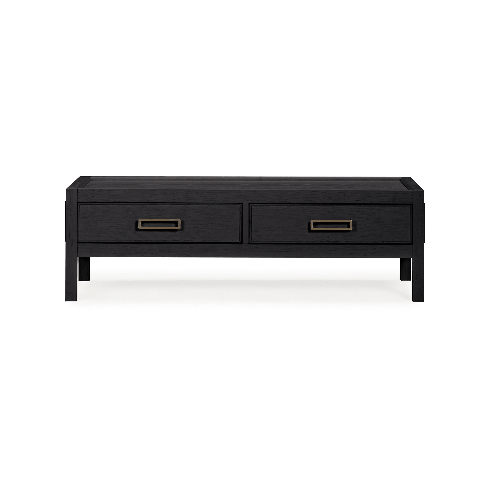Soho Black Oak Veneer 2 Drawer Coffee Table - Bridgnorth Furniture