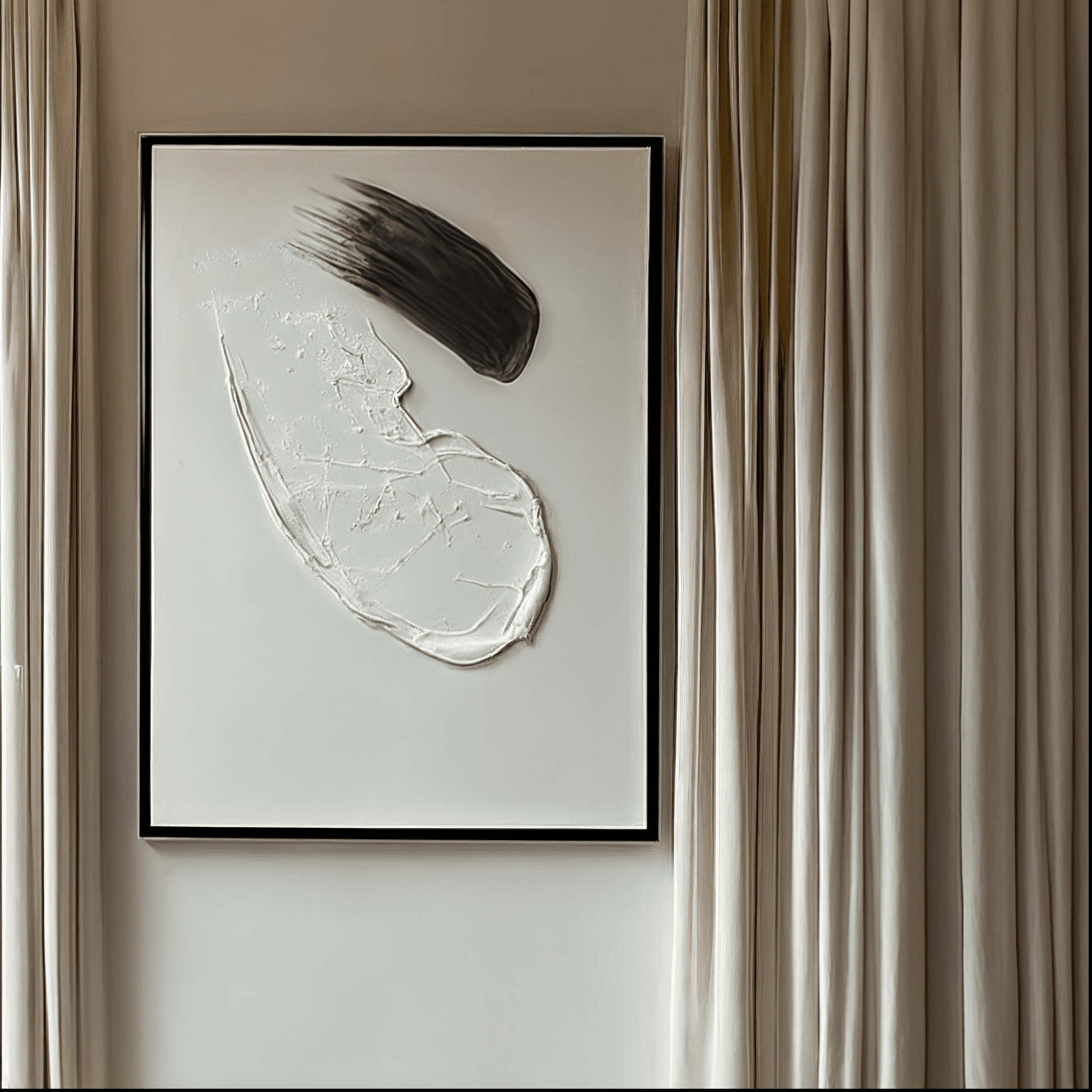 Regent Monochrome 3D Paint Stroke Effect Canvas Wall Art - I - Bridgnorth Furniture