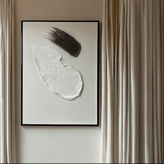 Regent Monochrome 3D Paint Stroke Effect Canvas Wall Art - I - Bridgnorth Furniture