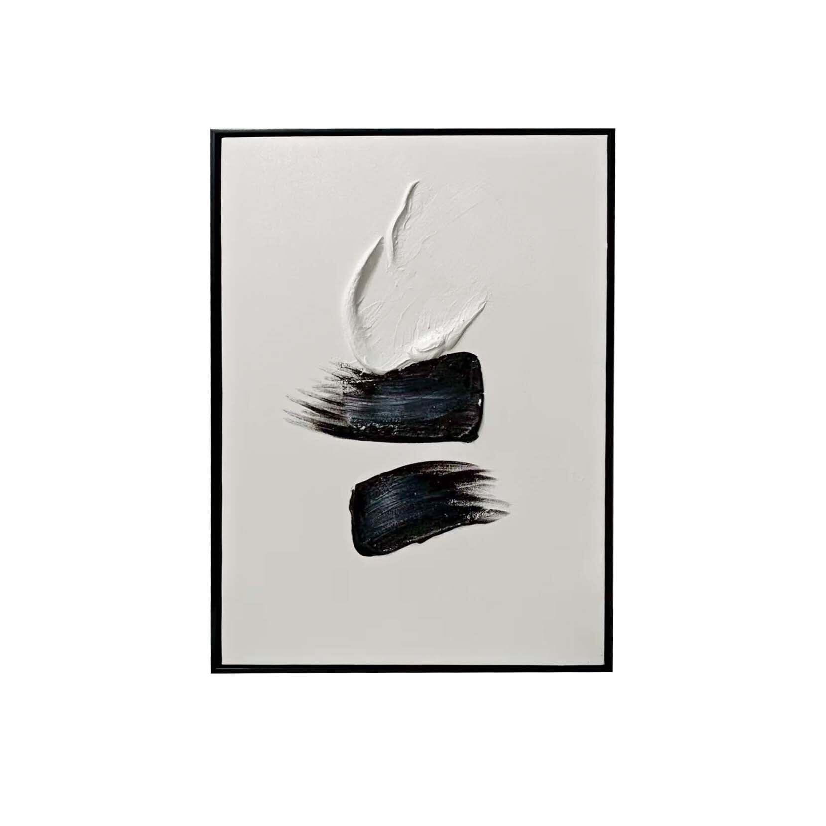 Regent Monochrome 3D Paint Stroke Effect Canvas Wall Art - II - Bridgnorth Furniture