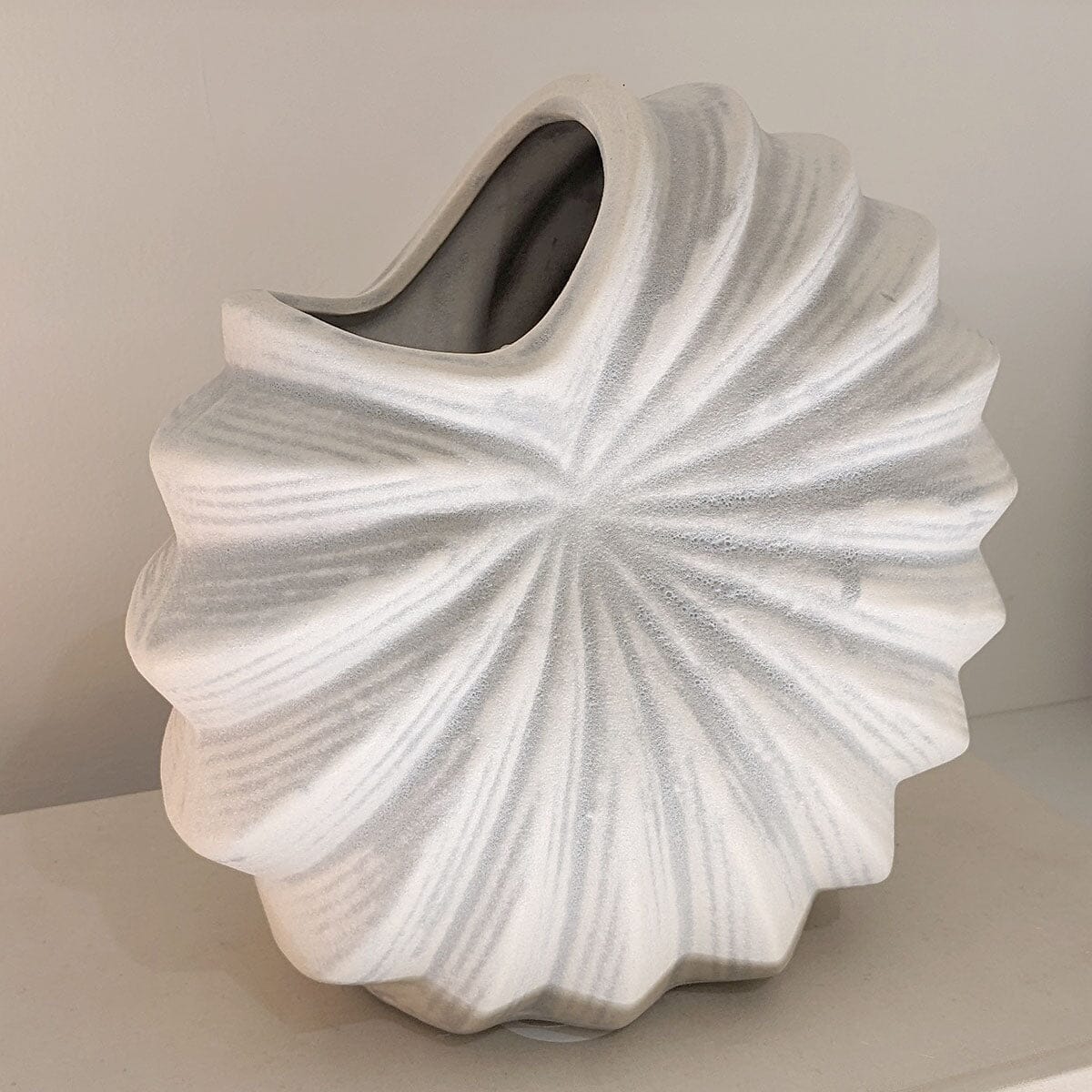 Renew White Textured Shell Decorative Vase - Bridgnorth Furniture
