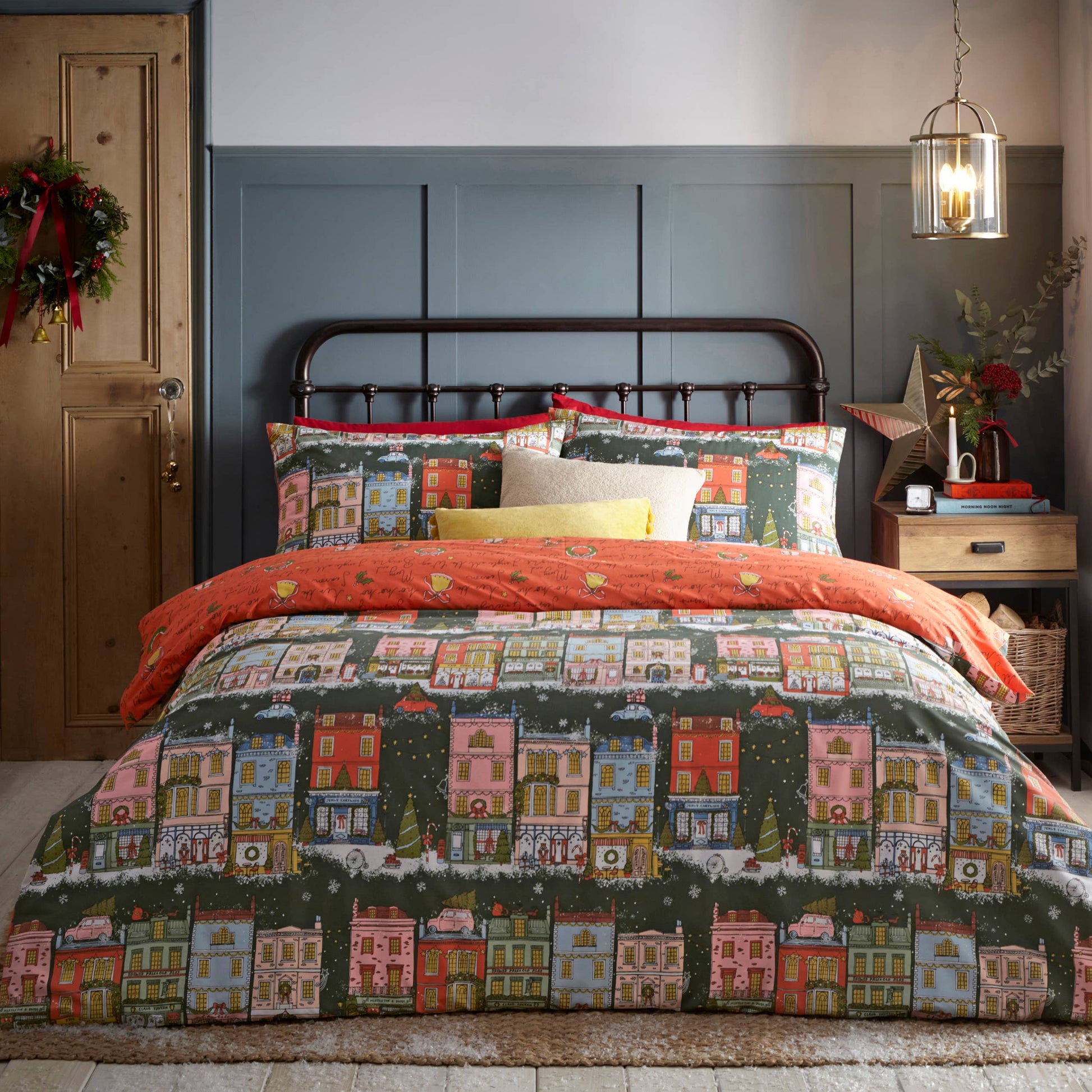 Christmas Spirit Festive Duvet Cover Set Green - Bridgnorth Furniture