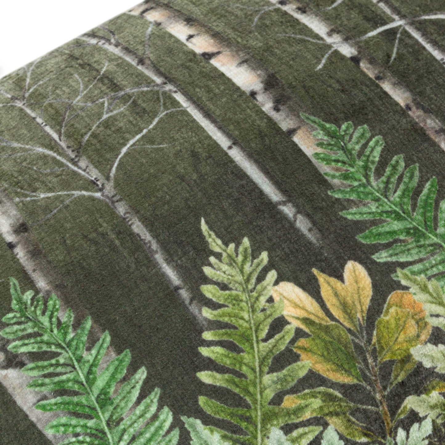 Kielder Forest Haldon Printed Velvet Cushion Khaki - Bridgnorth Furniture
