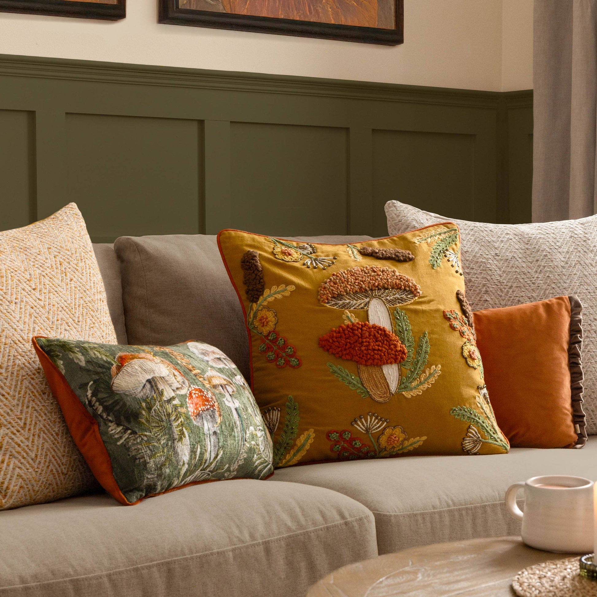 Tilly Velvet Reversible Cushion Rust/Mink - Bridgnorth Furniture