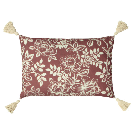 Somerton Floral Cushion Mulberry - Bridgnorth Furniture