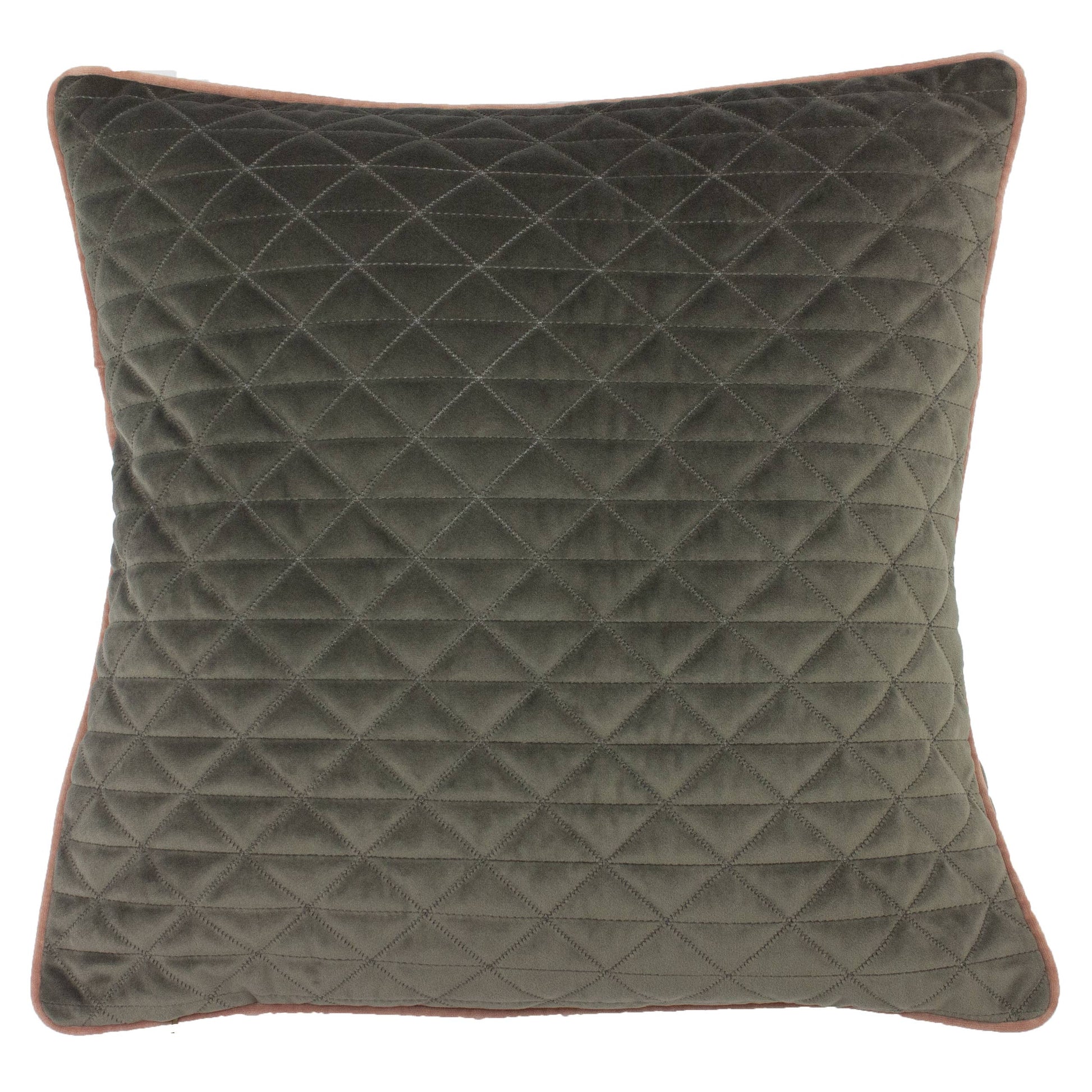 Quartz Quilted Velvet Cushion Charcoal Grey/Blush Pink - Bridgnorth Furniture
