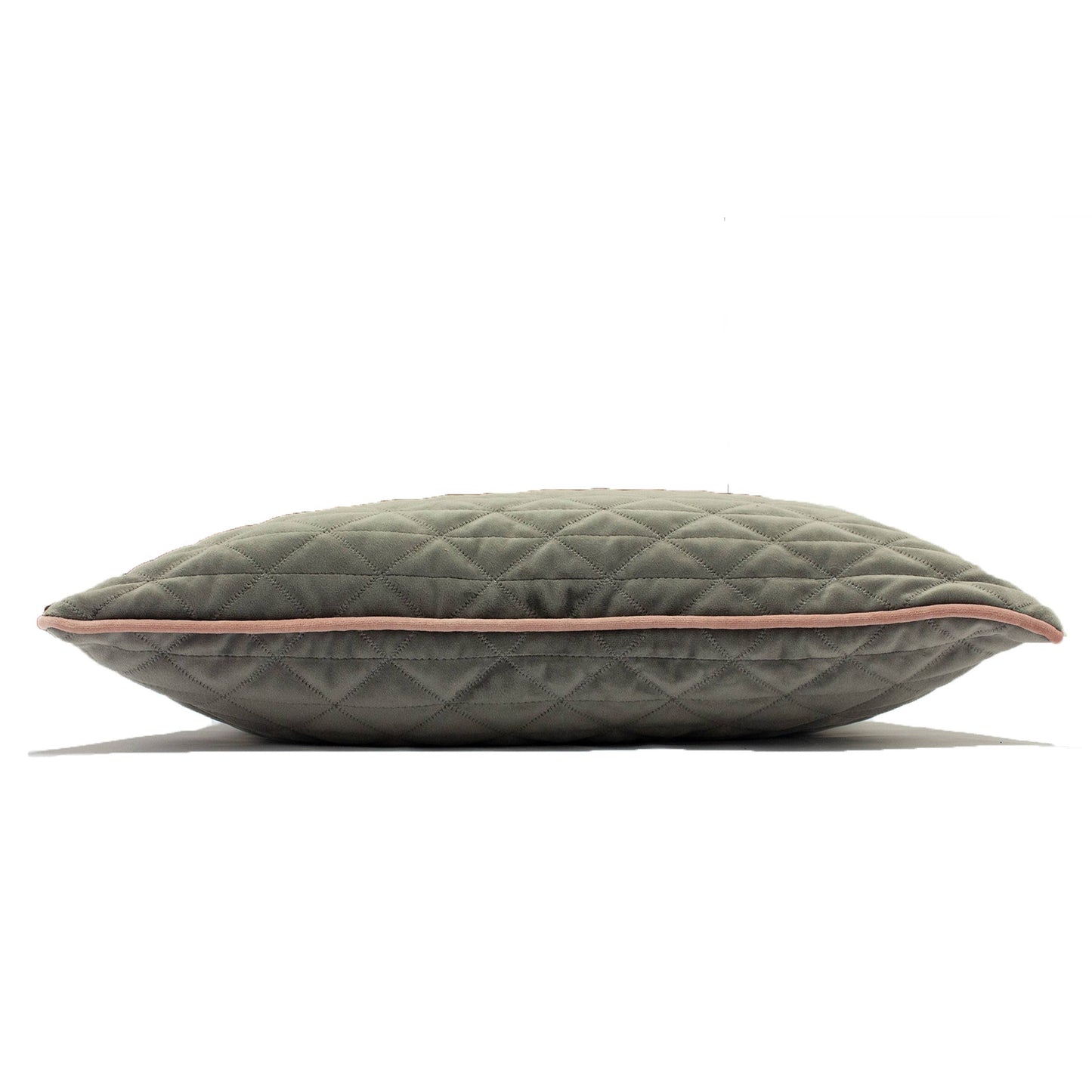 Quartz Quilted Velvet Cushion Charcoal Grey/Blush Pink - Bridgnorth Furniture