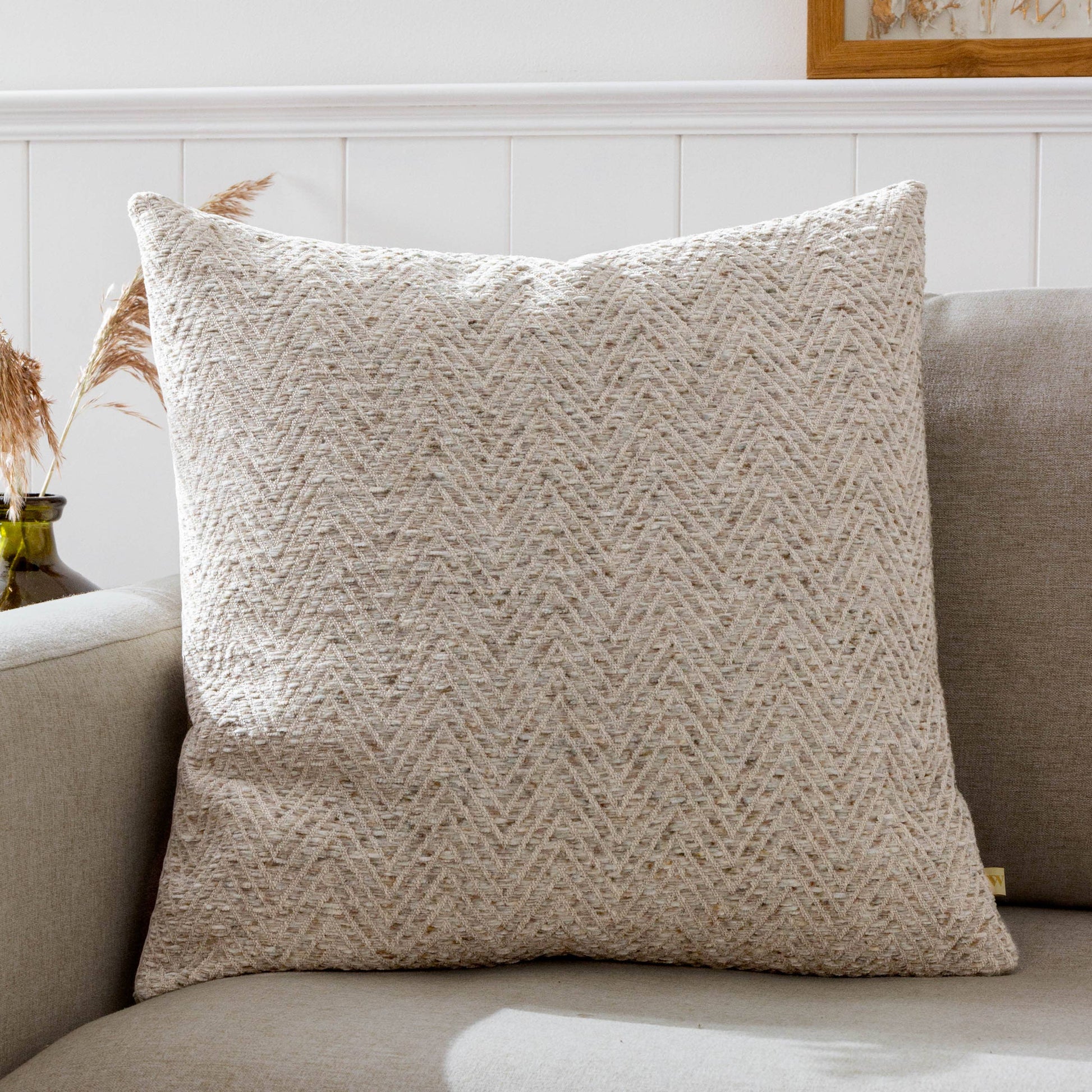 Croft Twill Woven Cushion Natural - Bridgnorth Furniture