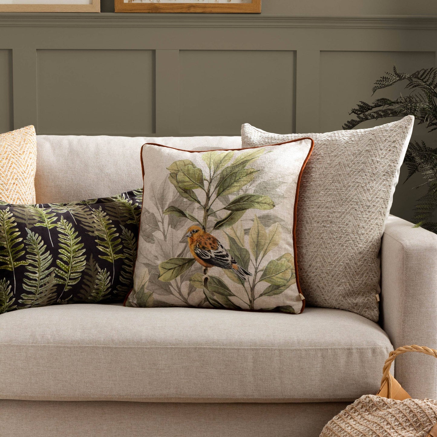Croft Twill Woven Cushion Natural - Bridgnorth Furniture