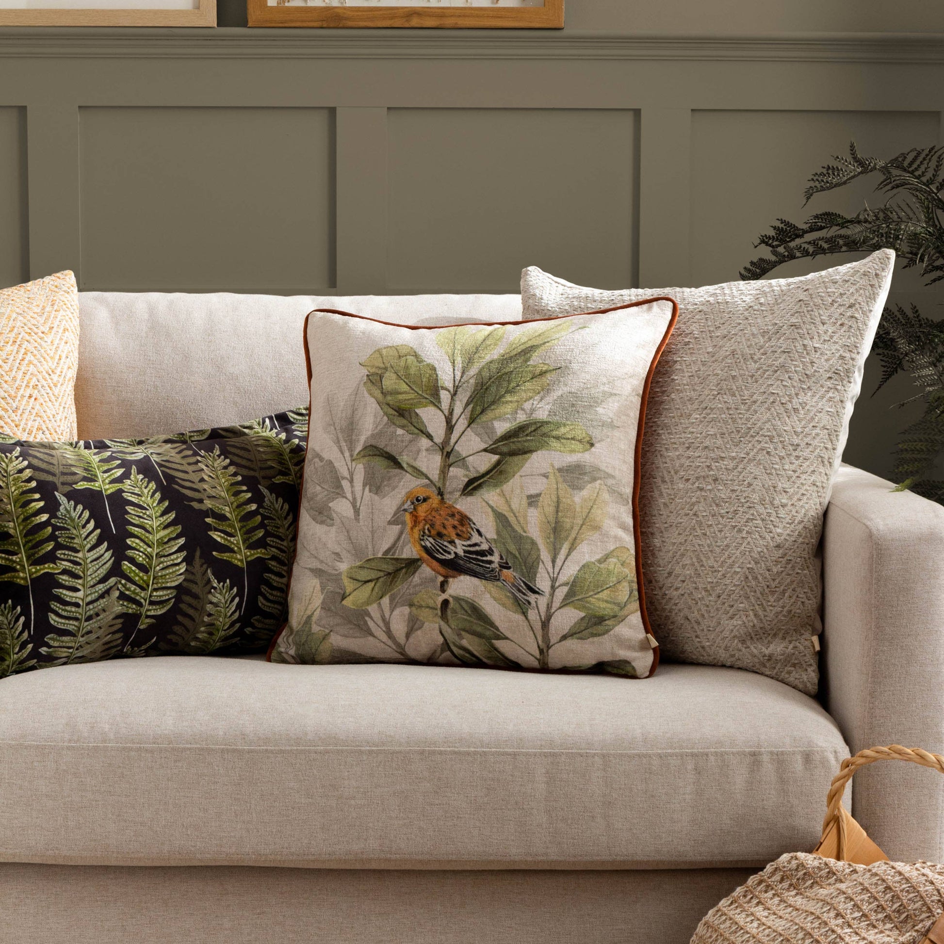 Croft Twill Woven Cushion Natural - Bridgnorth Furniture