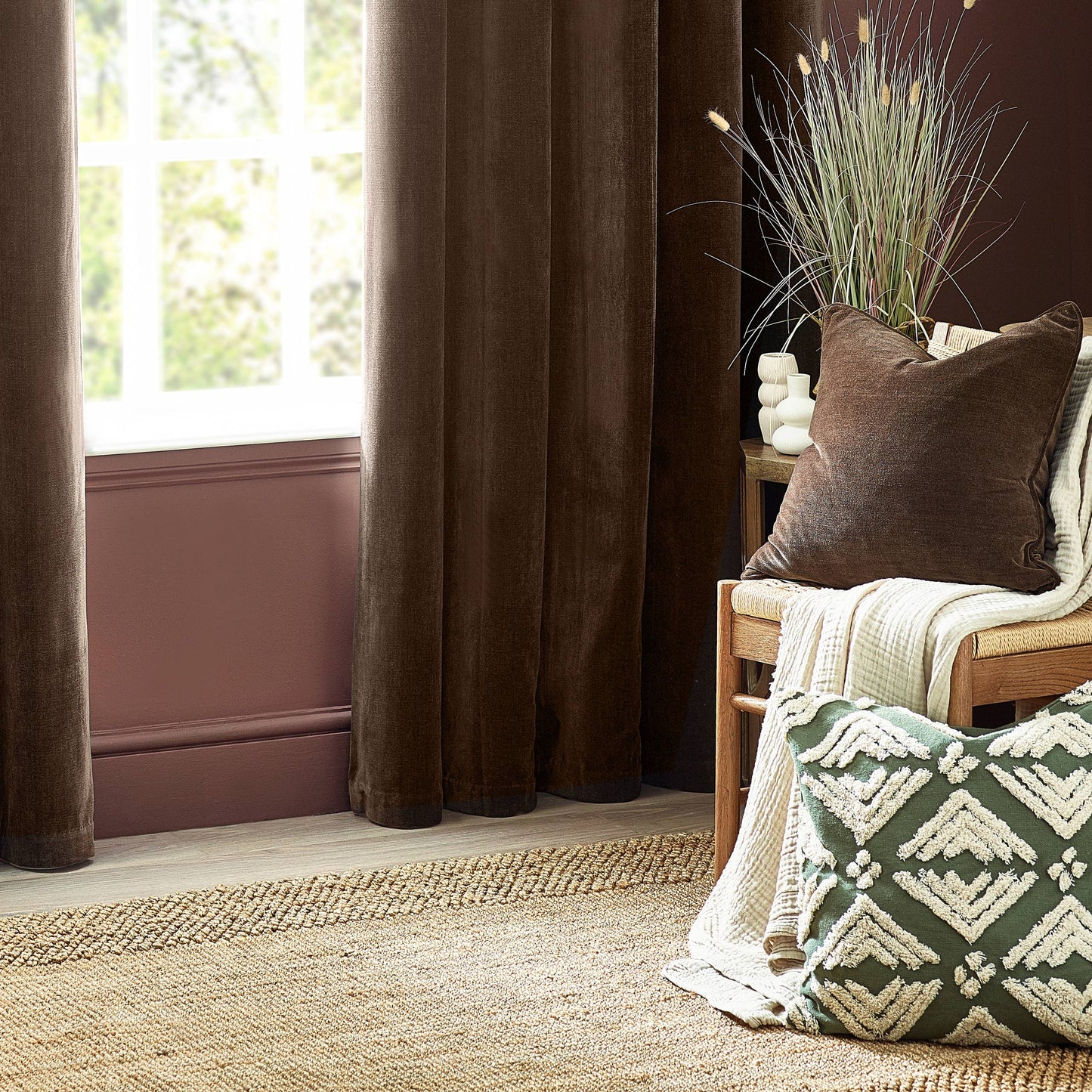 Heavy Chenille Cushion Brown - Bridgnorth Furniture
