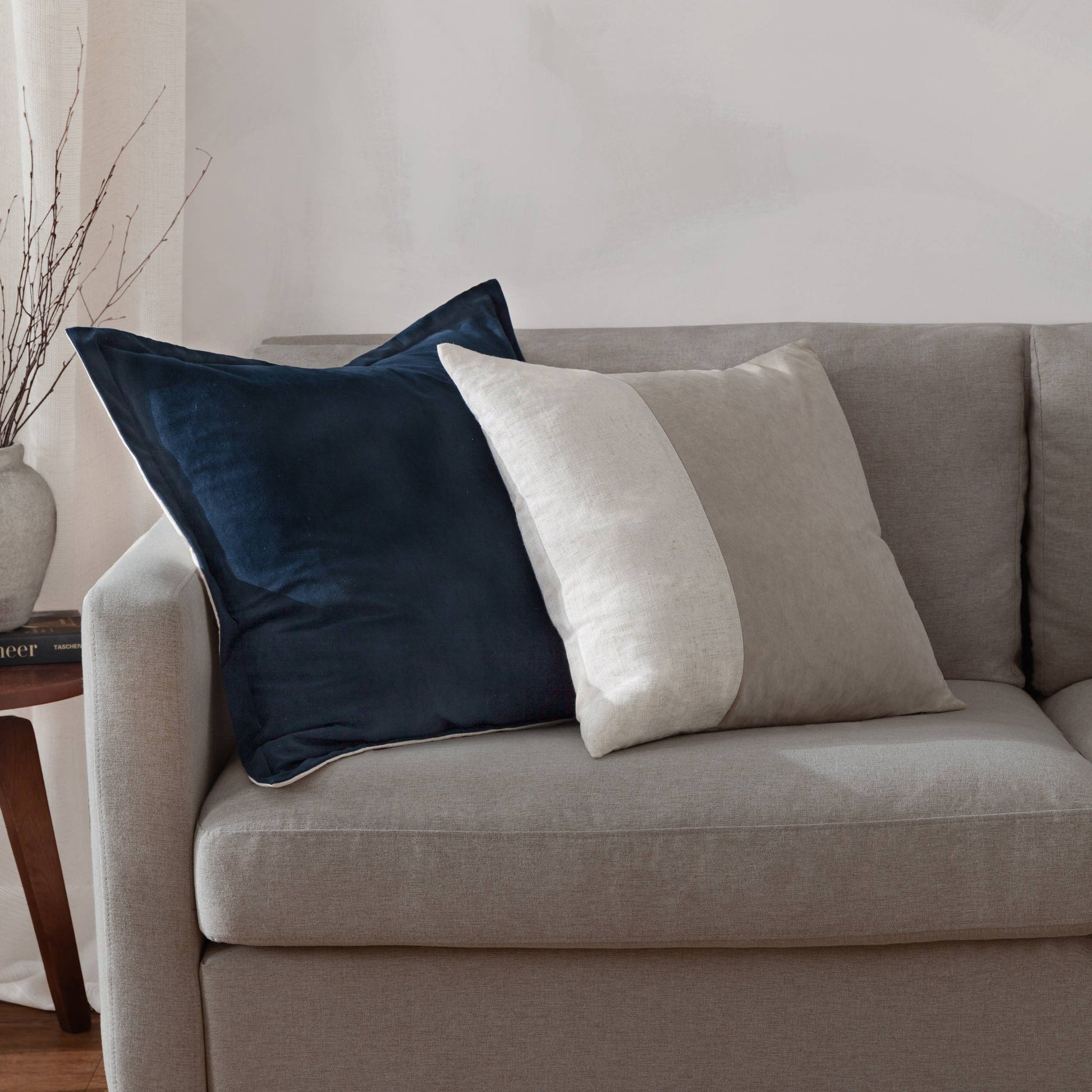 Merton Square Velvet Cushion Indigo - Bridgnorth Furniture
