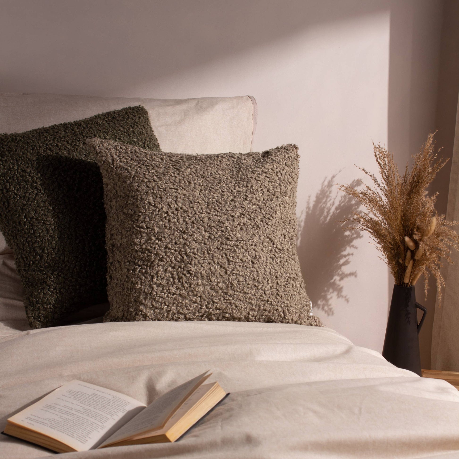 Cabu Textured Boucle Cushion Taupe - Bridgnorth Furniture