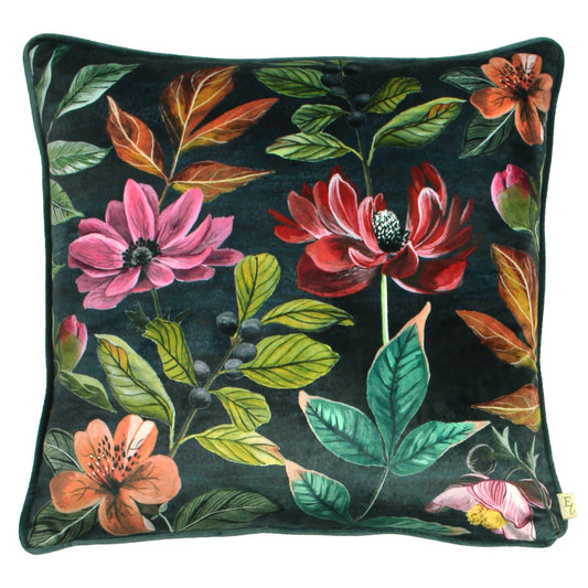 Midnight Garden Floral Cushion Winter Floral - Bridgnorth Furniture