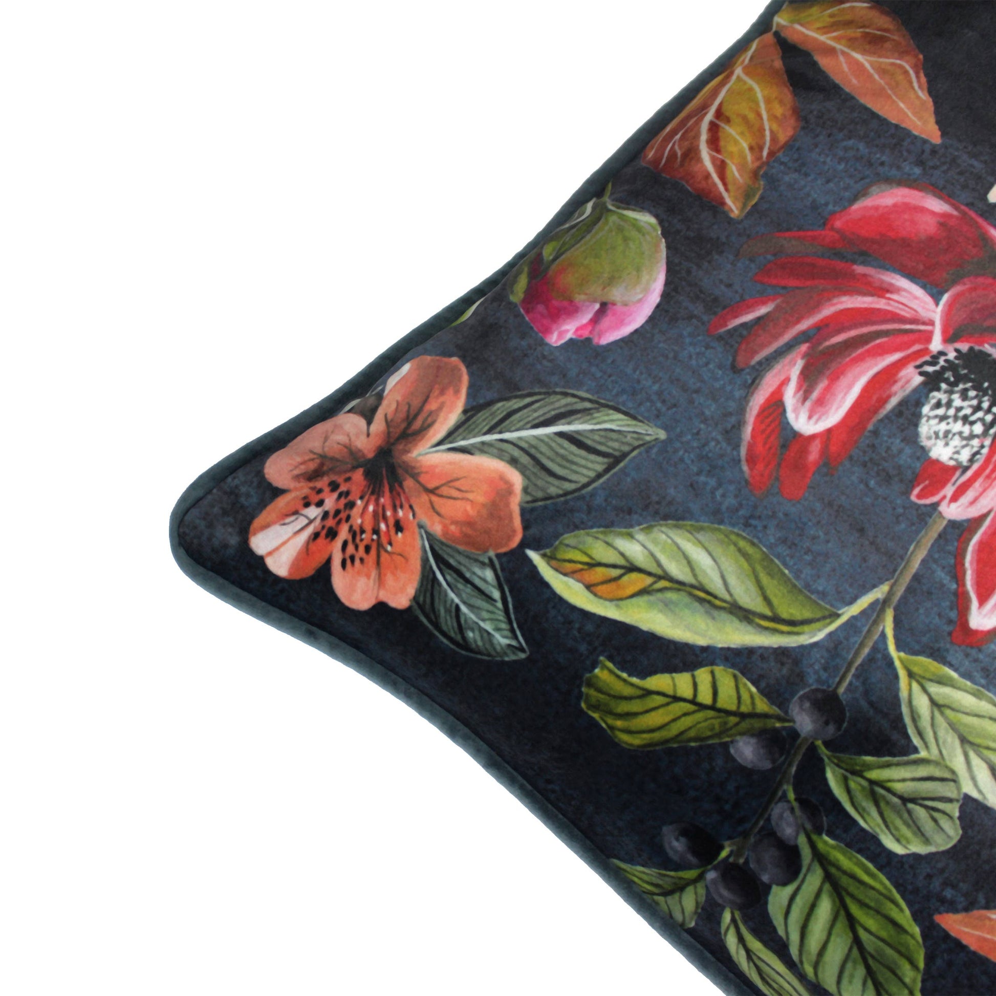 Midnight Garden Floral Cushion Winter Floral - Bridgnorth Furniture