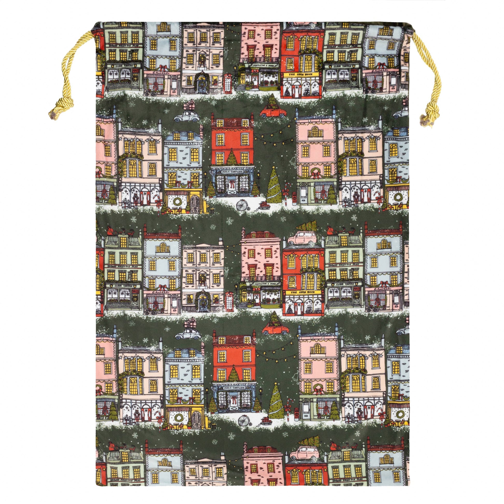 Christmas Spirit Printed Velvet Xmas Sack Multicolour - Bridgnorth Furniture