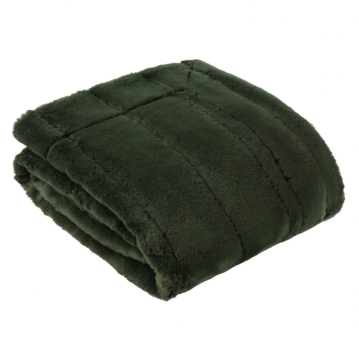 Empress Faux Fur Throw Pine - Bridgnorth Furniture