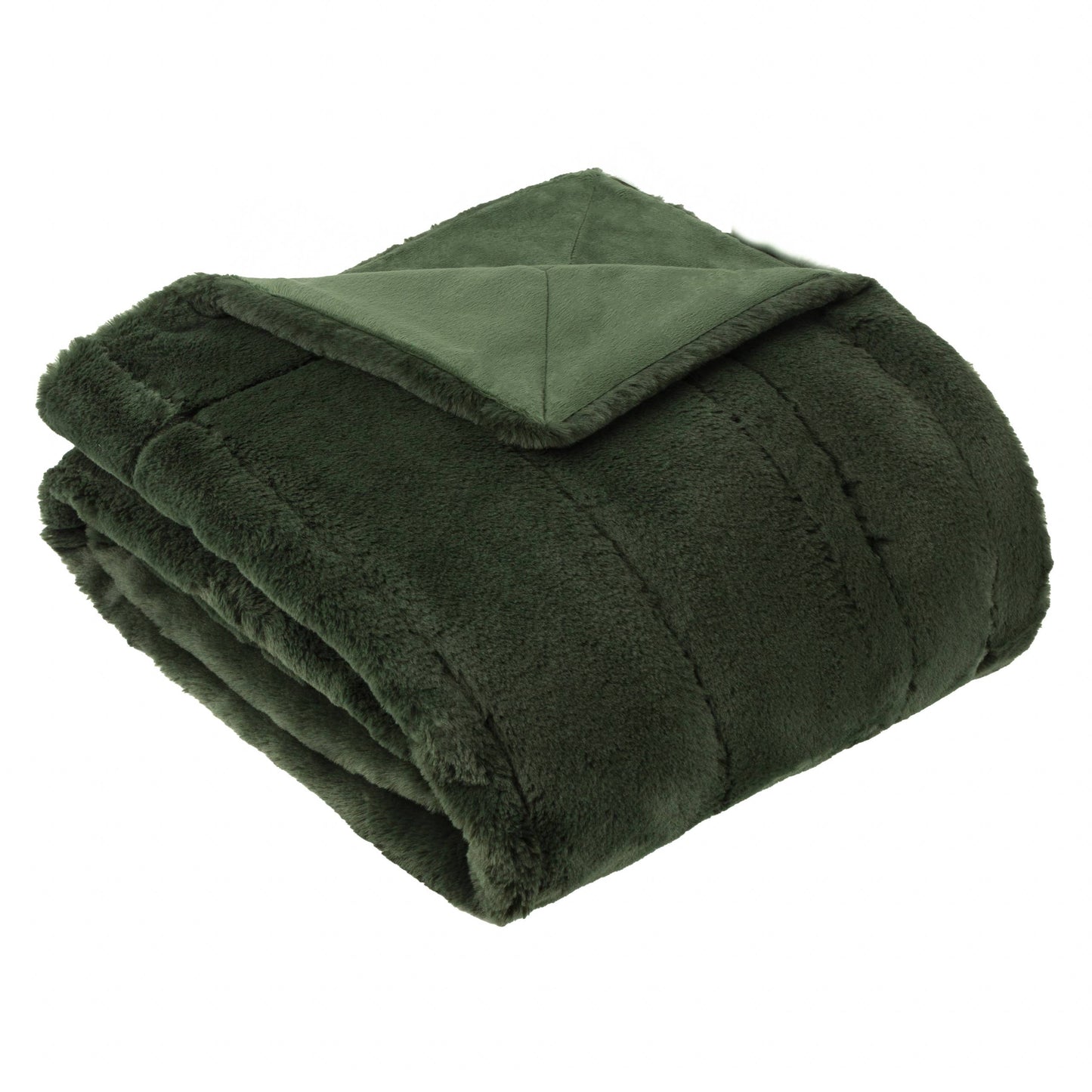Empress Faux Fur Throw Pine - Bridgnorth Furniture