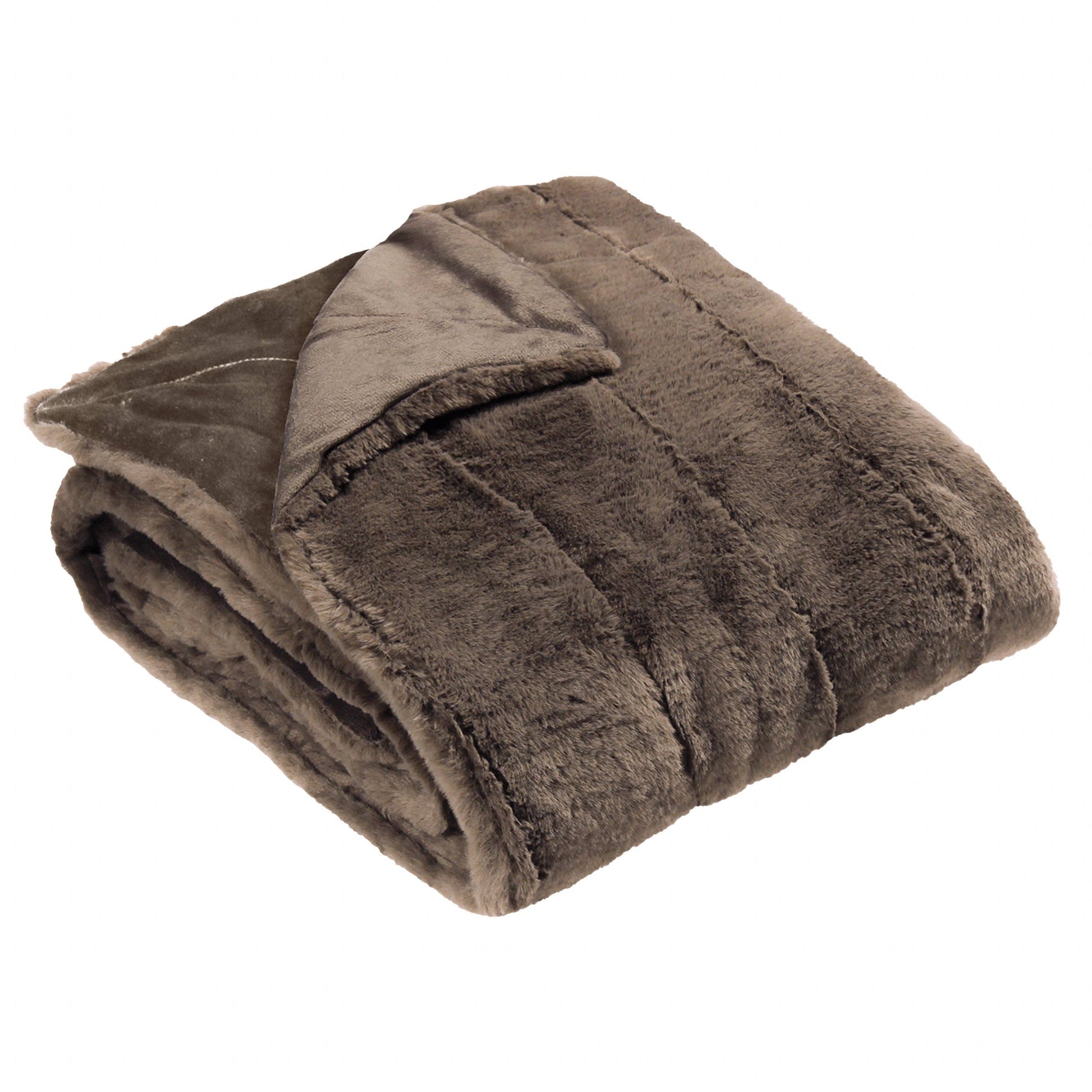 Empress Faux Fur Throw Taupe - Bridgnorth Furniture