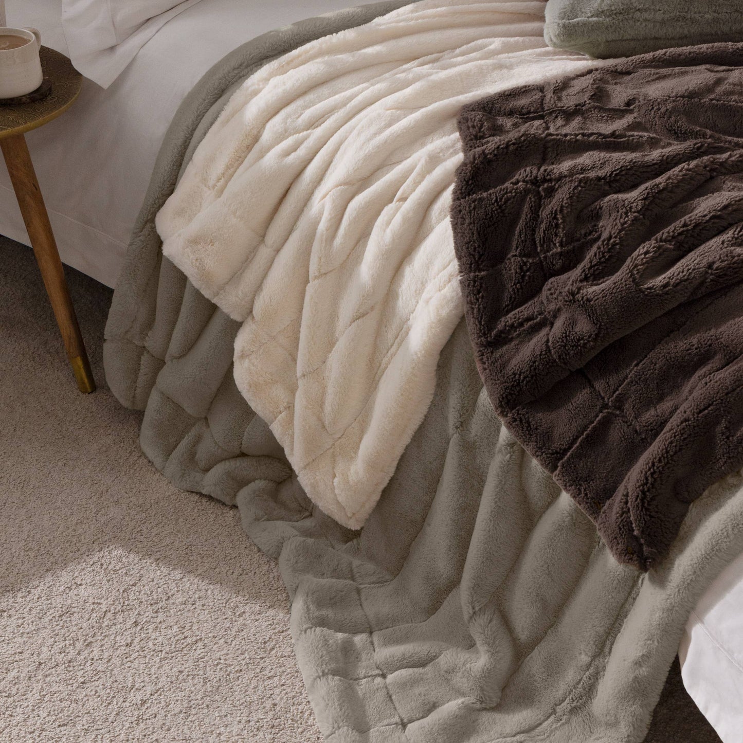 Empress Faux Fur Throw Taupe - Bridgnorth Furniture