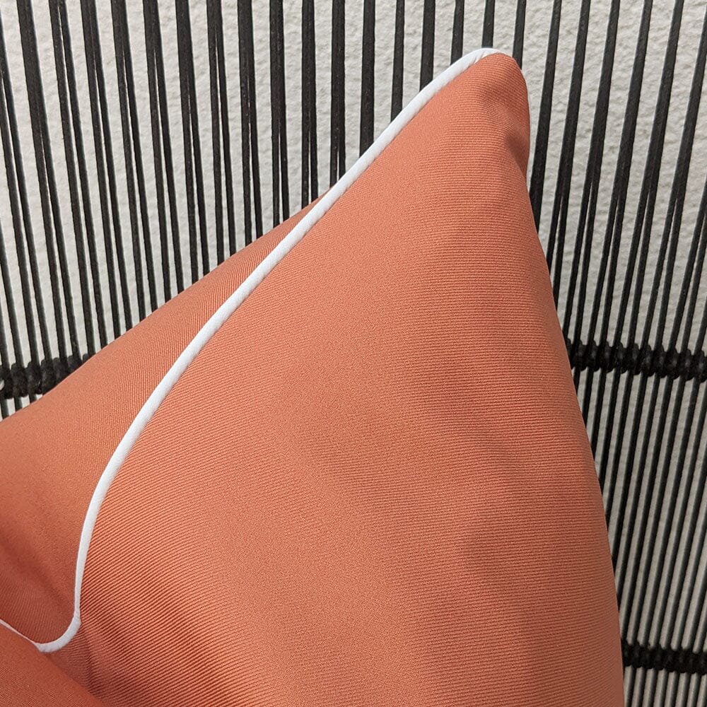 Rust Outdoor Cushion  with Cream Piping - 43 x 43cm - Bridgnorth Furniture