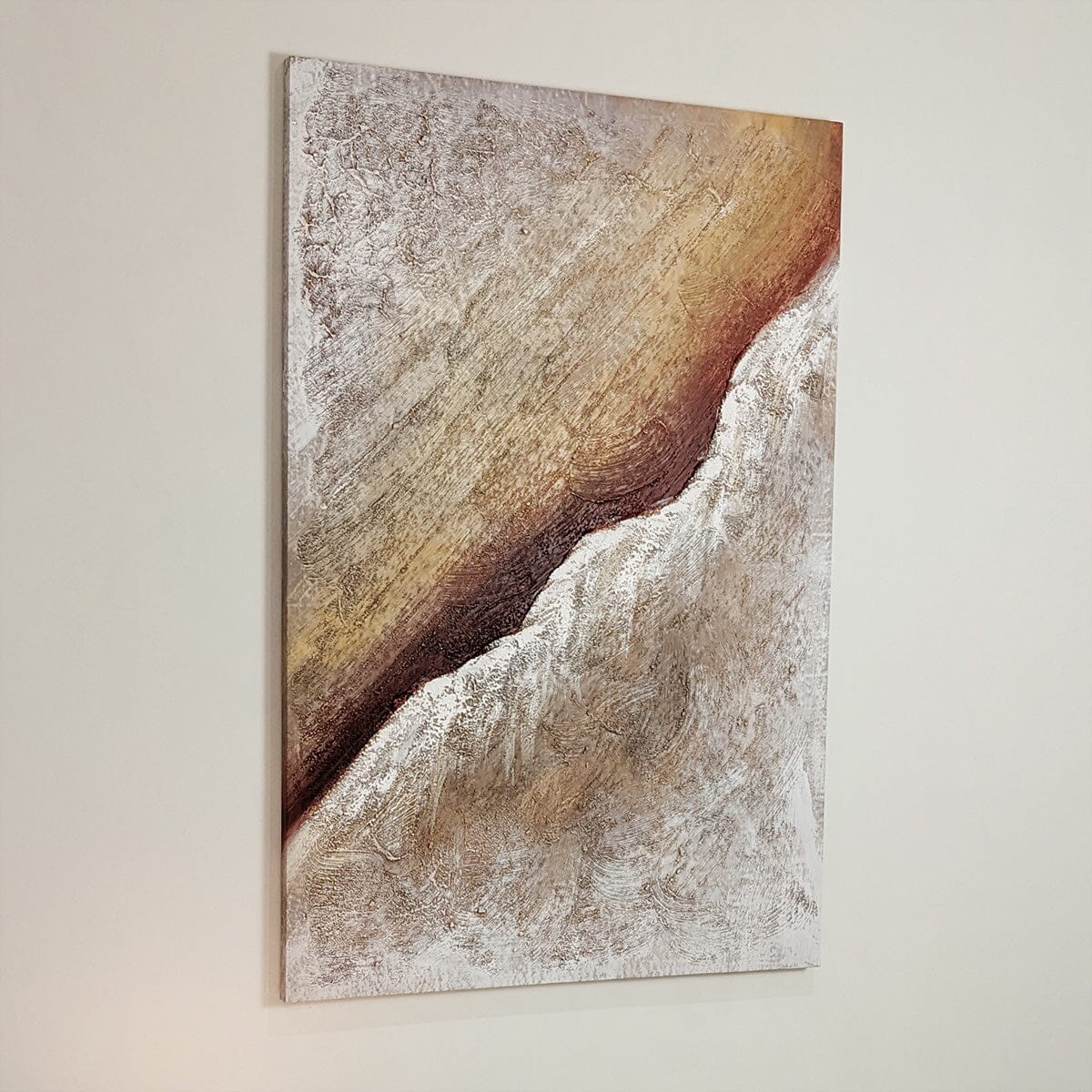 Sanctuary Neutral Textured Abstract Canvas Wall Art - Bridgnorth Furniture