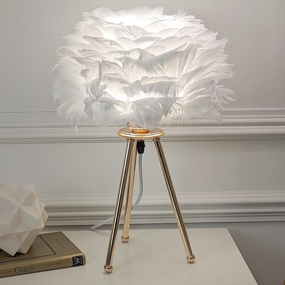 Sara Gold Tripod Feather Table Lamp - Bridgnorth Furniture