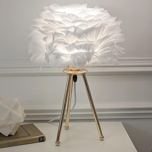 Sara Gold Tripod Feather Table Lamp - Bridgnorth Furniture
