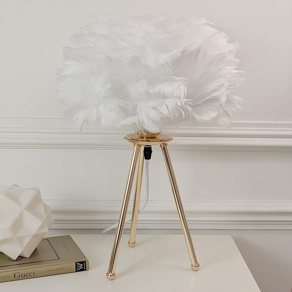 Sara Gold Tripod Feather Table Lamp - Bridgnorth Furniture