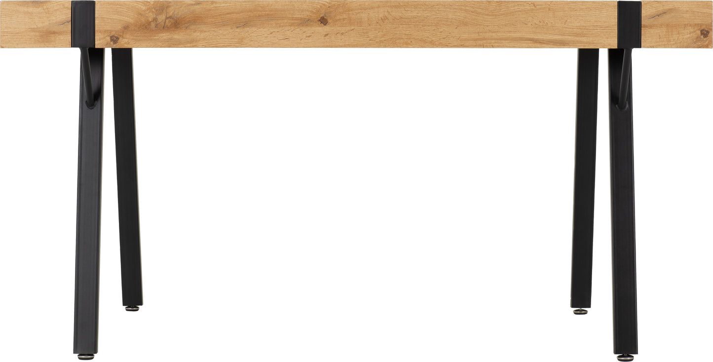 Treviso Dining Table Light Oak Effect/Black - Bridgnorth Furniture