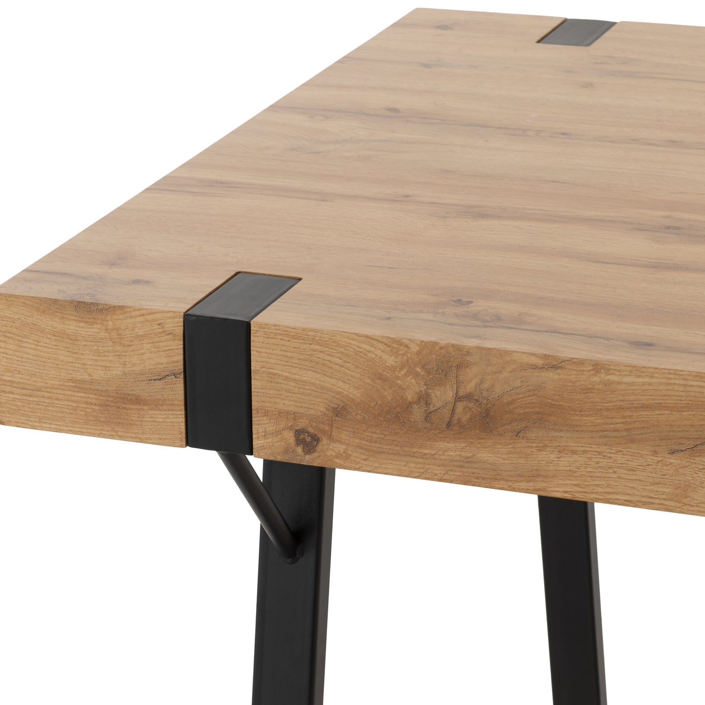 Treviso Dining Table Light Oak Effect/Black - Bridgnorth Furniture