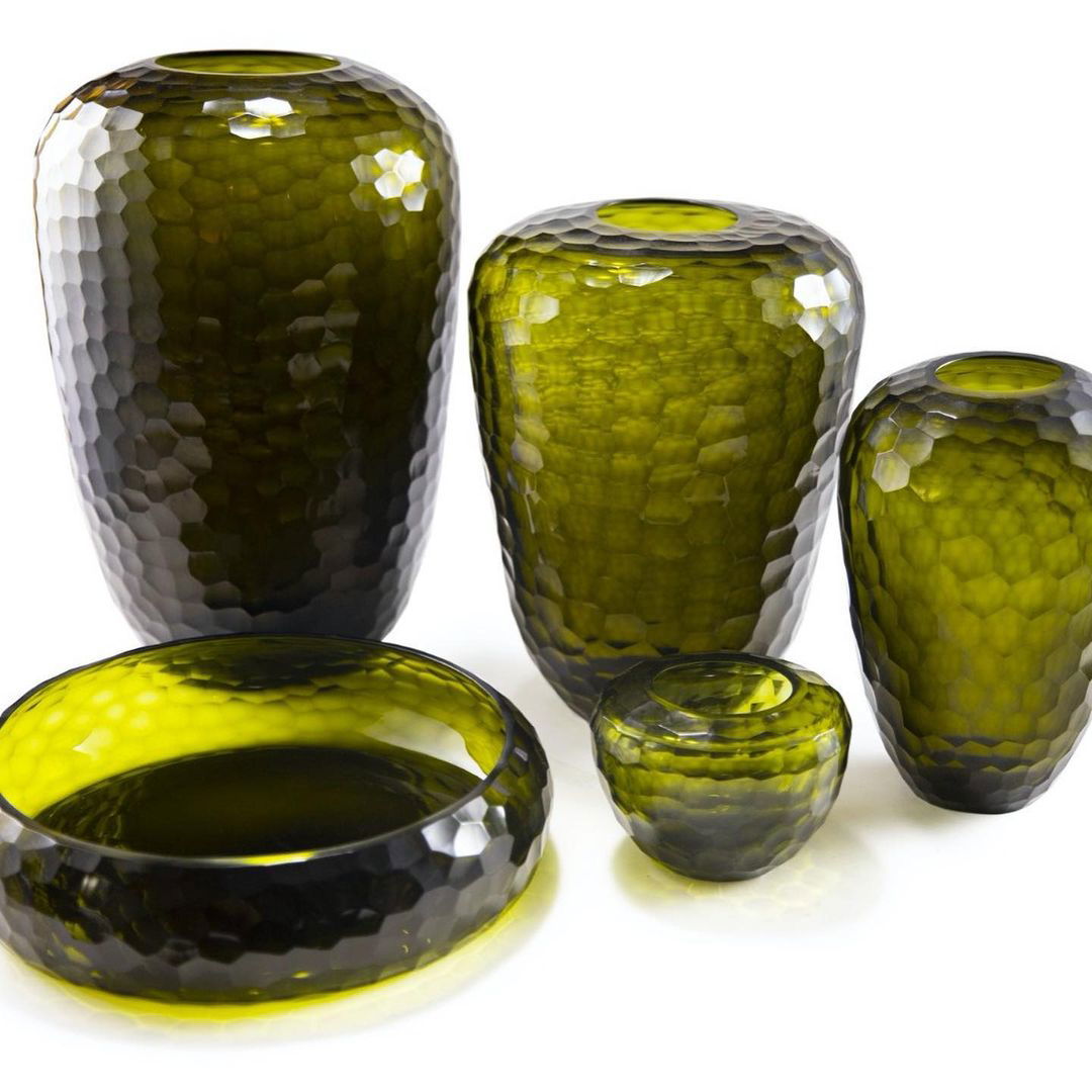 EMERALD CANDLEHOLDER - H10 D14 cm - Olive - Bridgnorth Furniture