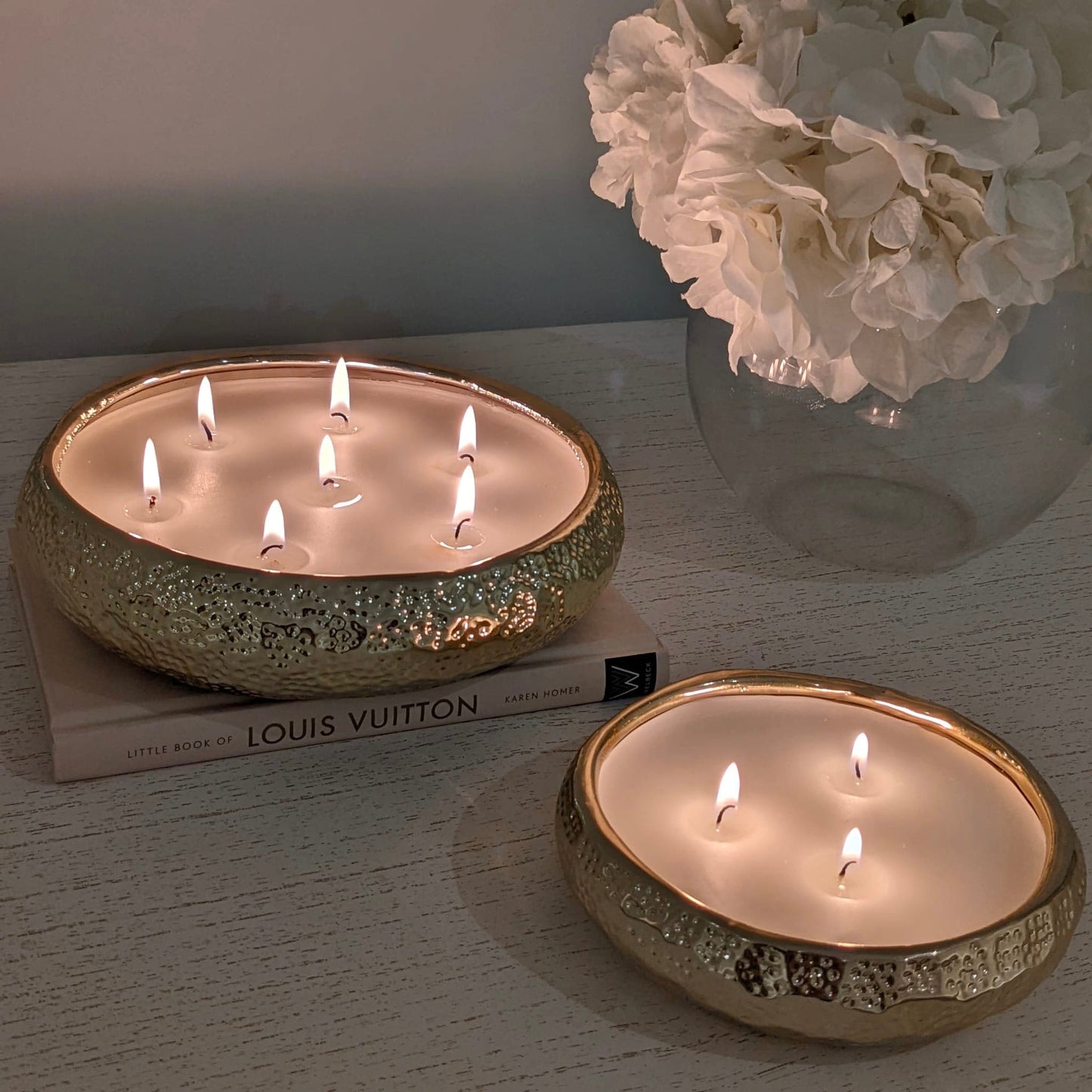 Set of 2 Aeolian Gold Candles - Bridgnorth Furniture
