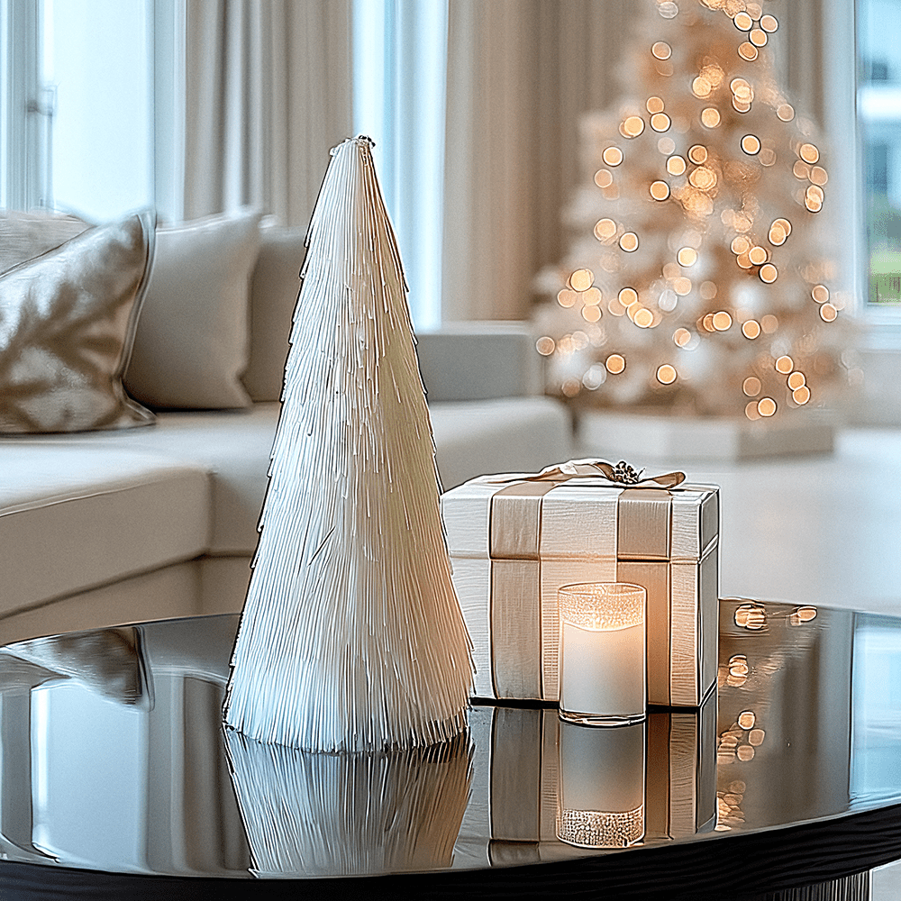 Small White Decorative Christmas Tree Ornament - Bridgnorth Furniture