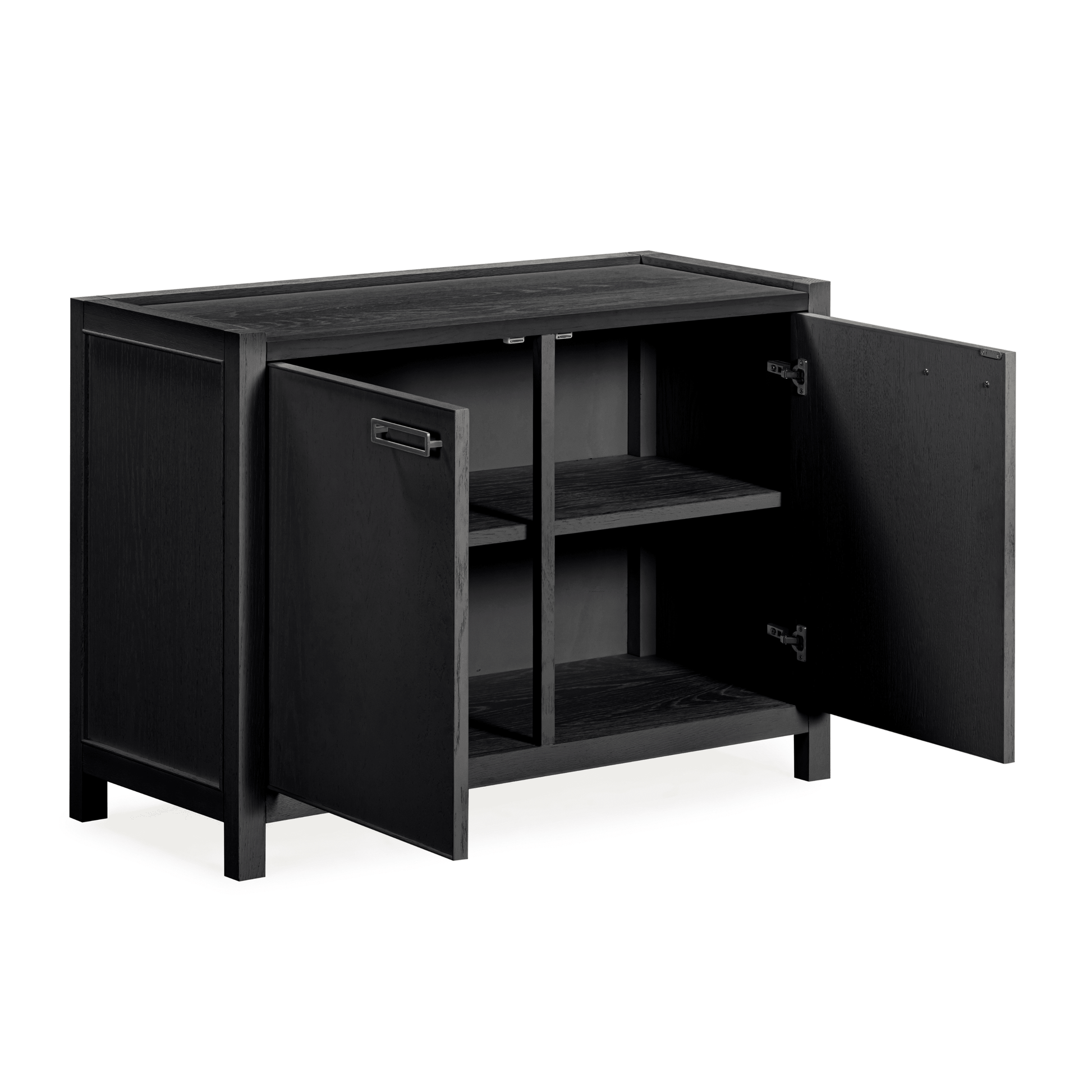 Soho Black Oak Veneer 2 Door Sideboard - Bridgnorth Furniture