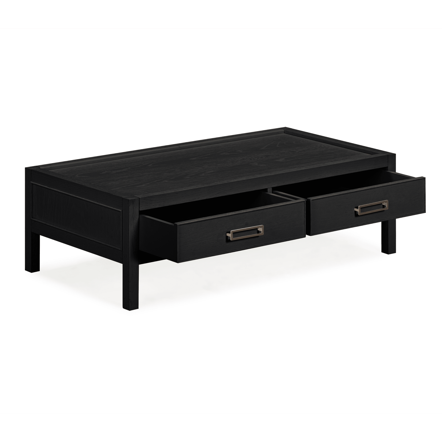 Soho Black Oak Veneer 2 Drawer Coffee Table - Bridgnorth Furniture