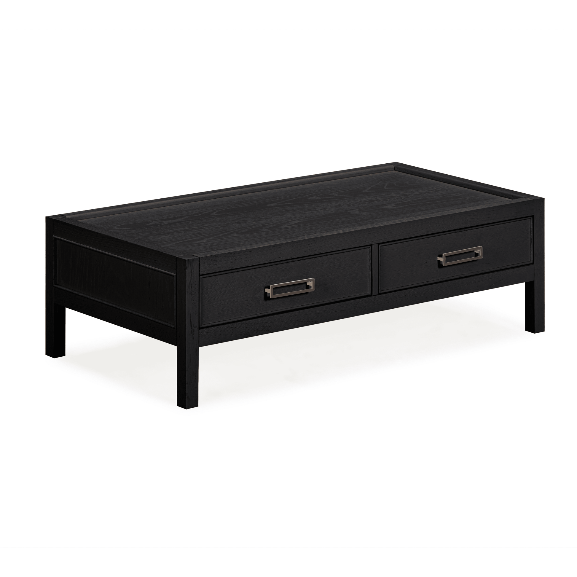 Soho Black Oak Veneer 2 Drawer Coffee Table - Bridgnorth Furniture