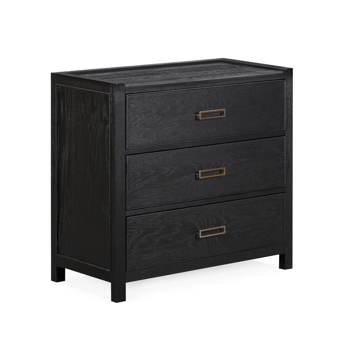 Soho Black Oak Veneer 3 Drawer Chest - Bridgnorth Furniture