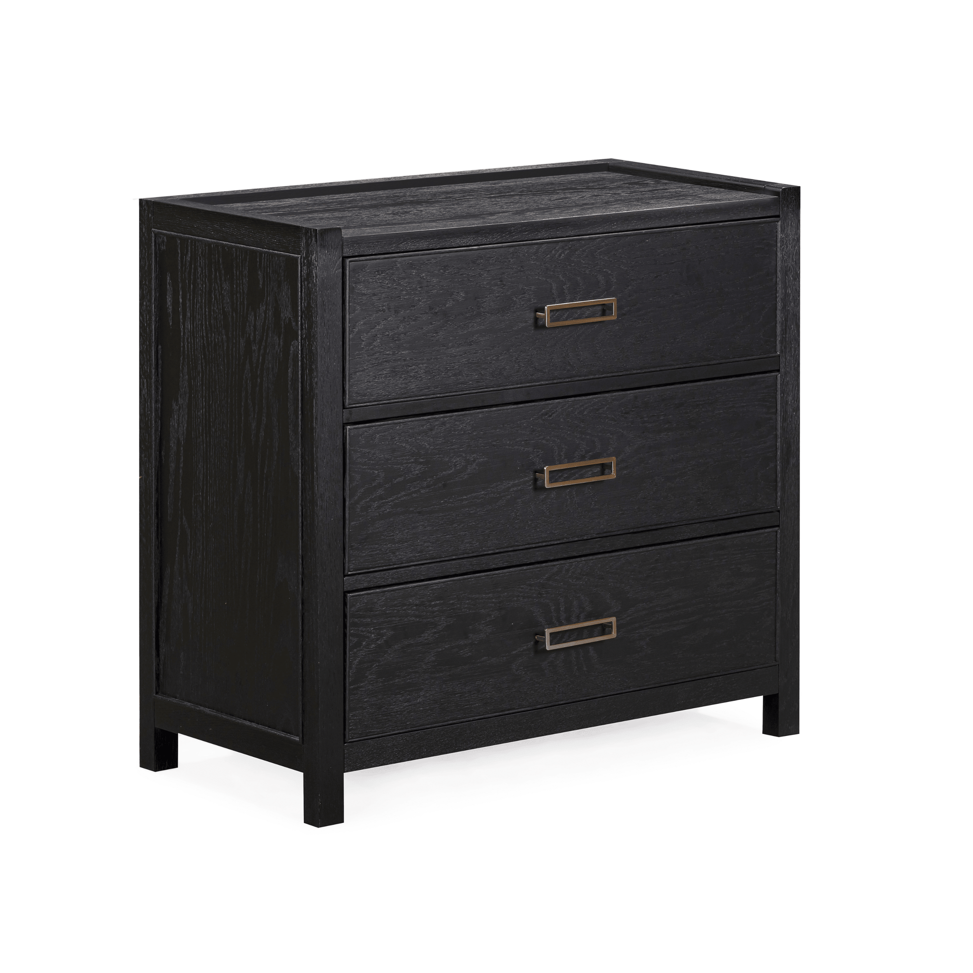 Soho Black Oak Veneer 3 Drawer Chest - Bridgnorth Furniture