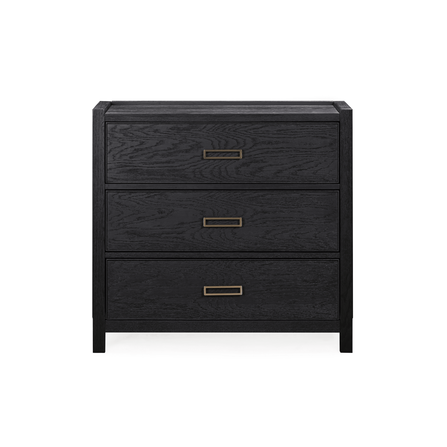Soho Black Oak Veneer 3 Drawer Chest - Bridgnorth Furniture