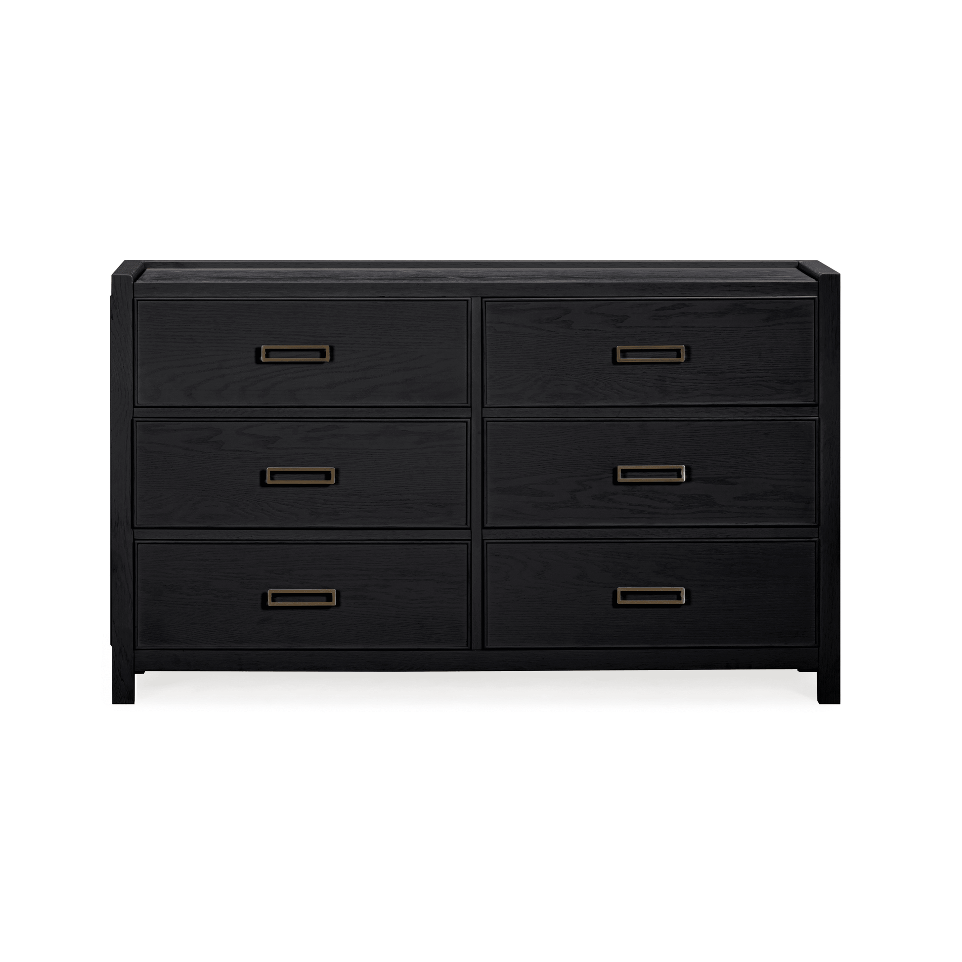 Soho Black Oak Veneer 6 Drawer Chest - Bridgnorth Furniture