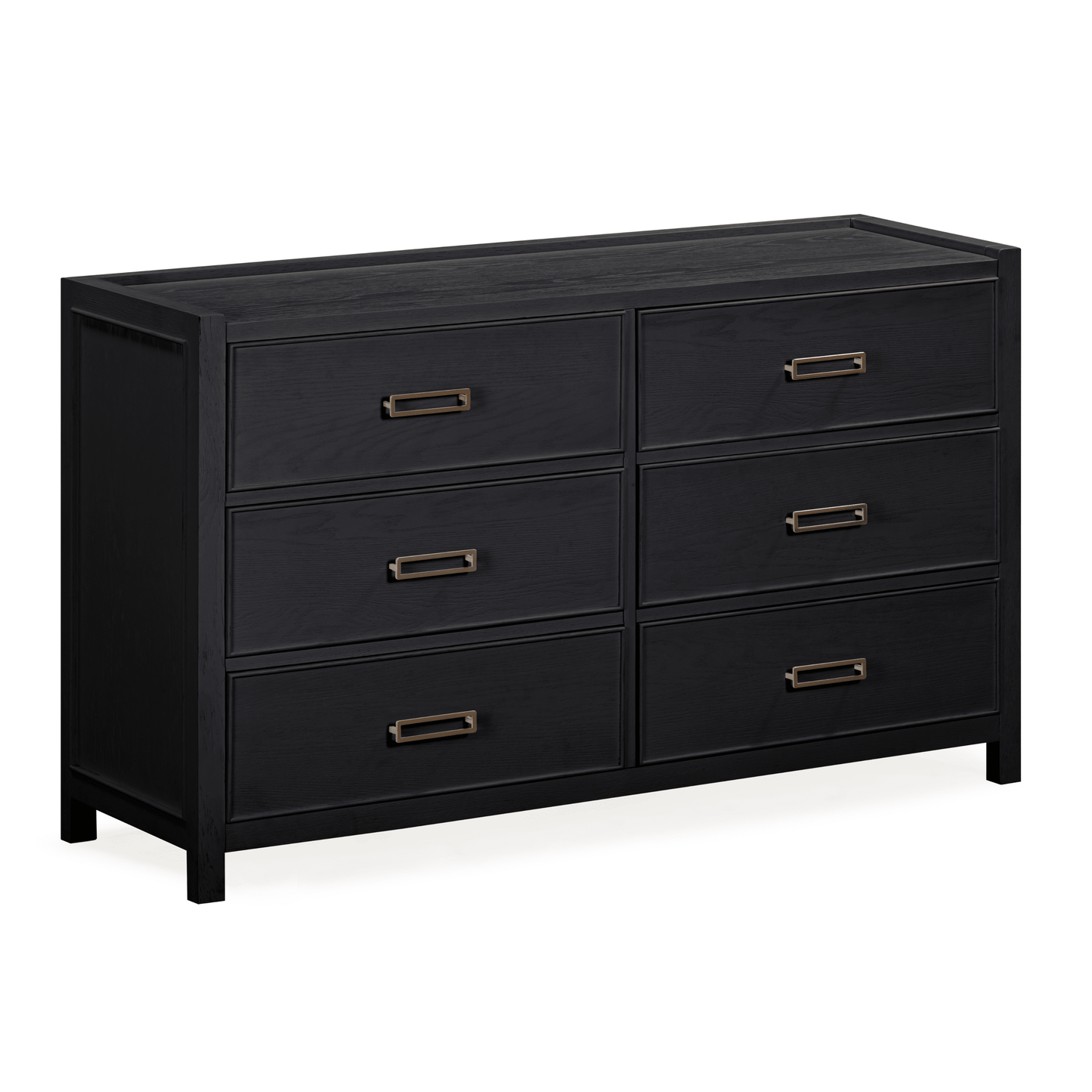 Soho Black Oak Veneer 6 Drawer Chest - Bridgnorth Furniture