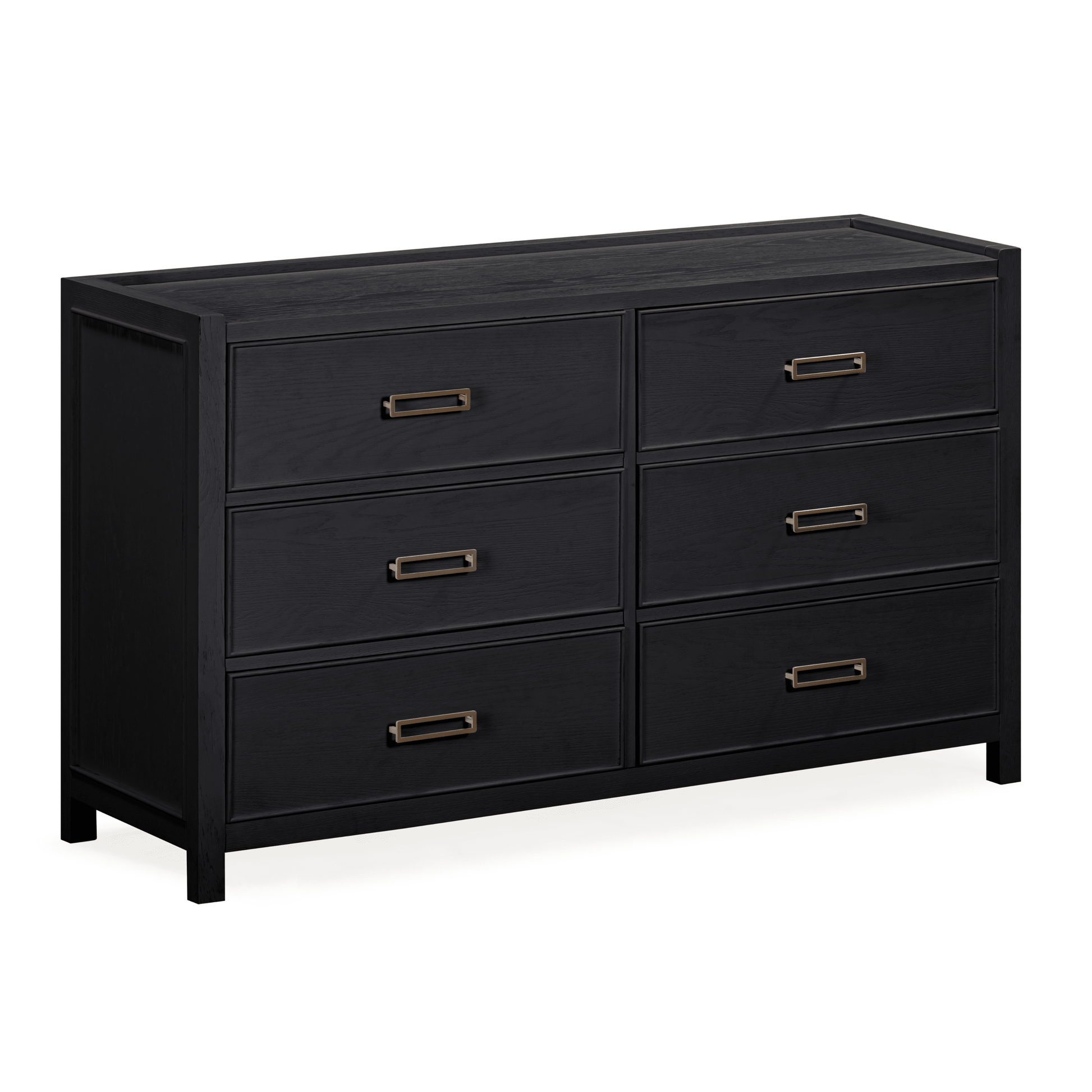 Soho Black Oak Veneer 6 Drawer Chest - Bridgnorth Furniture