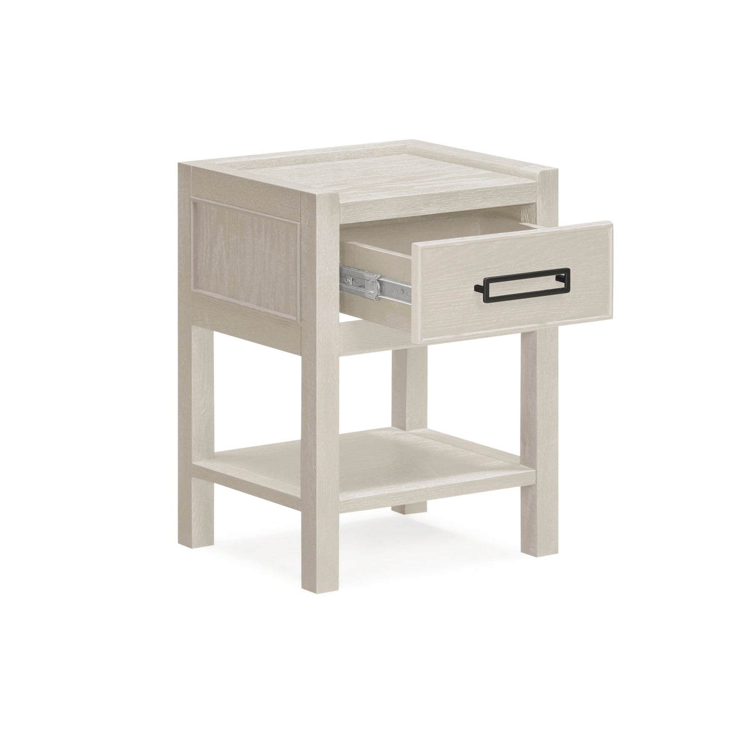 Soho Cream Oak Veneer 1 Drawer Bedside Table - Bridgnorth Furniture