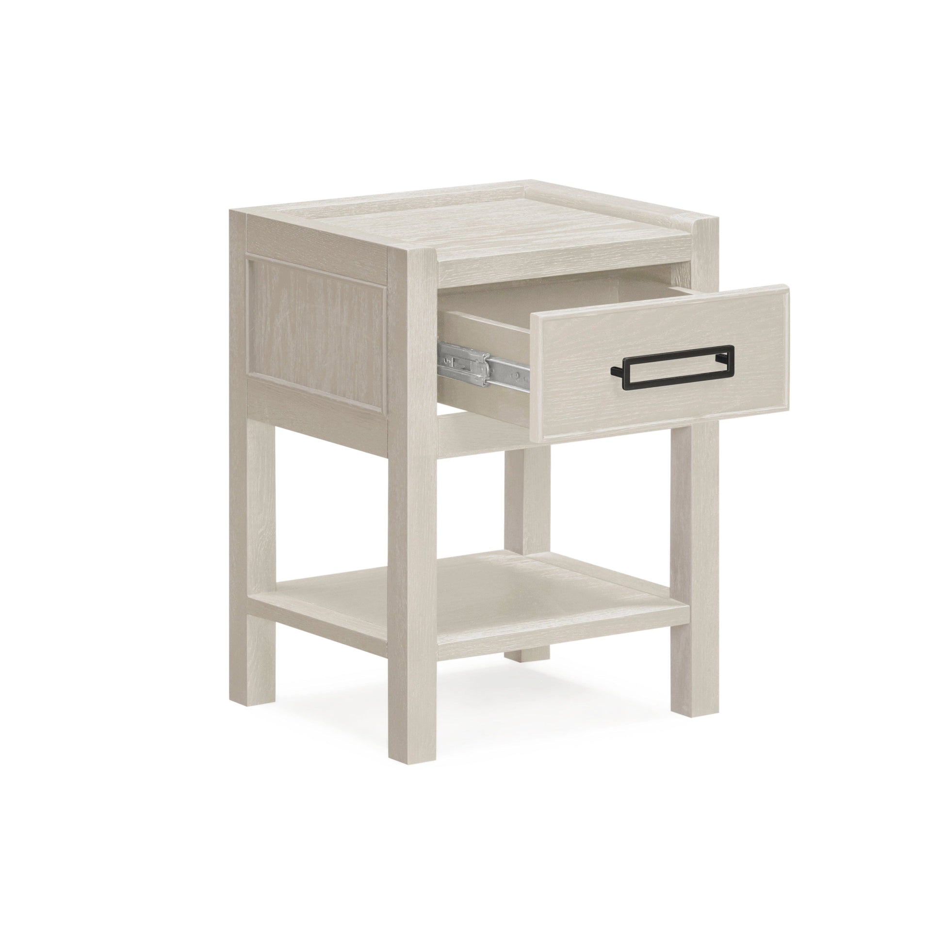 Soho Cream Oak Veneer 1 Drawer Bedside Table - Bridgnorth Furniture